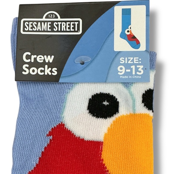 Sesame Street Elmo Crew Socks Novelty Blue Unisex Adult 9-13 Men’s One Size - Picture 4 of 16